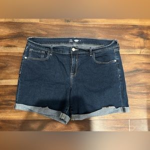 Old Navy Fitted Denim Dark Blue Jean Shorts